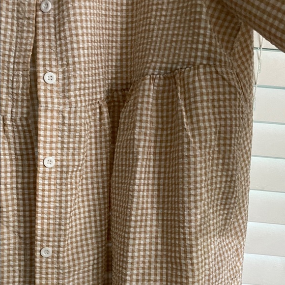 SHEIN Brown Checkered Button Down Shirt - Picture 3 of 6